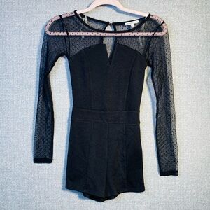 Charlotte Russe XS Women’s Black Mesh Romper Keyhole Whimsigoth Goth